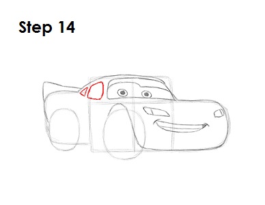 Draw Lightning McQueen Step 14