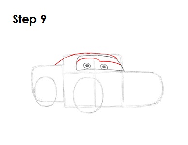 Draw Lightning McQueen Step 9