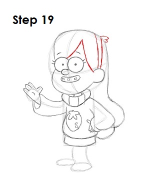 How to Draw Mabel Pines Step 19