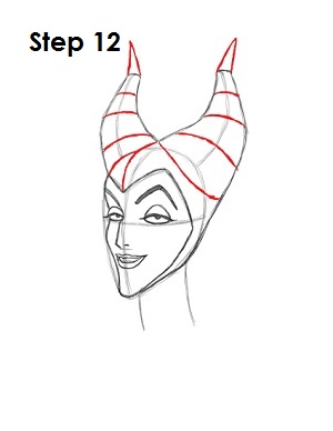 How to Draw Maleficent Step 12