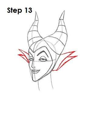 How to Draw Maleficent Step 13