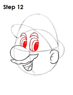 Draw Mario Nintendo Step 12