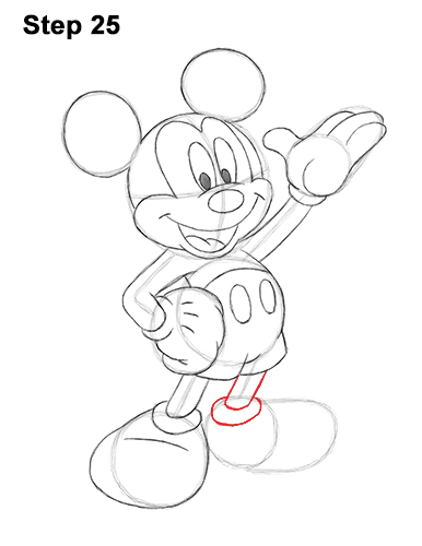 How to Draw Classic Mickey Mouse Full Body Disney 25