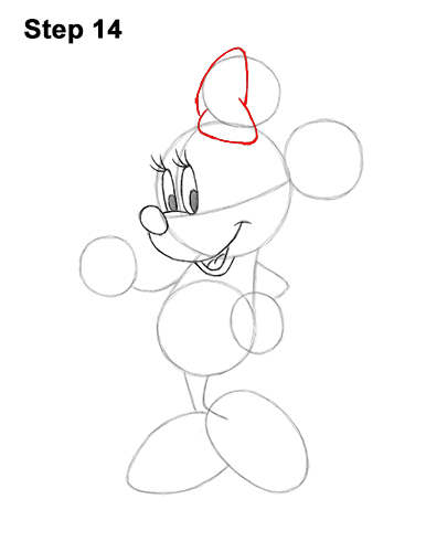 How to Draw Classic Minnie Mouse Full Body Disney 14