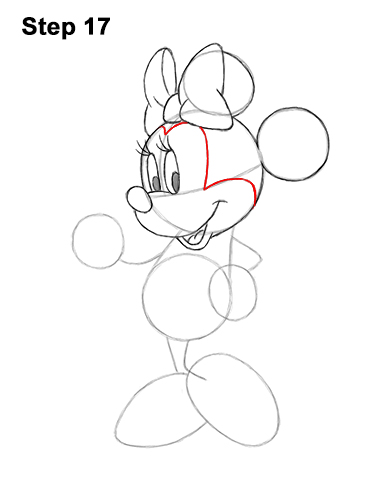 How to Draw Classic Minnie Mouse Full Body Disney 17