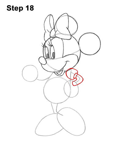 How to Draw Classic Minnie Mouse Full Body Disney 18