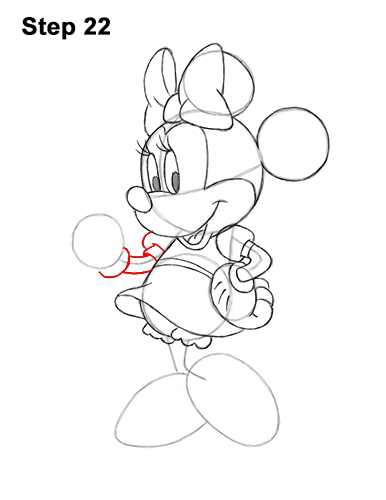 How to Draw Classic Minnie Mouse Full Body Disney 22