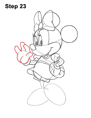 How to Draw Classic Minnie Mouse Full Body Disney 23