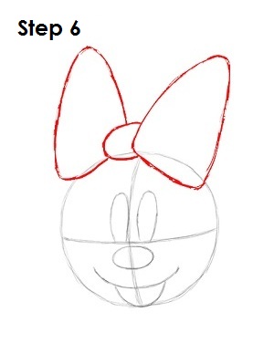 Draw Minnie Mouse Step 6