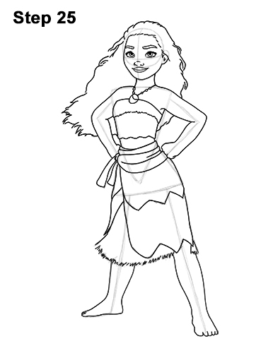 Draw Moana Full Body Disney 25