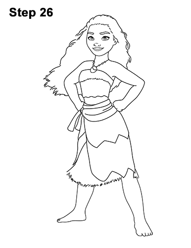 Draw Moana Full Body Disney 26