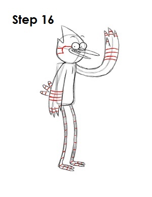  Draw Mordecai Step 16