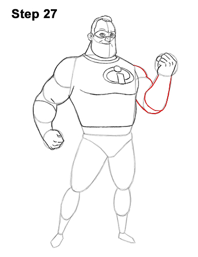 How to Draw Mr. Incredible Bob Parr 27