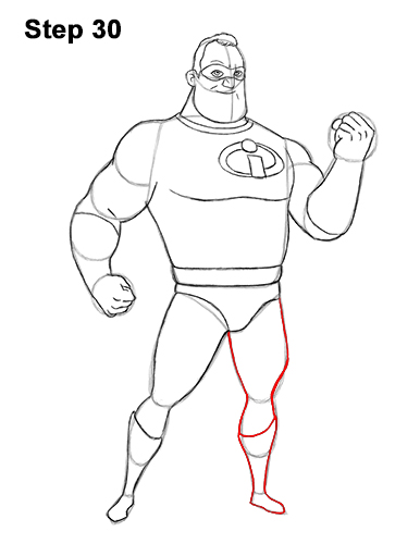 How to Draw Mr. Incredible Bob Parr 30