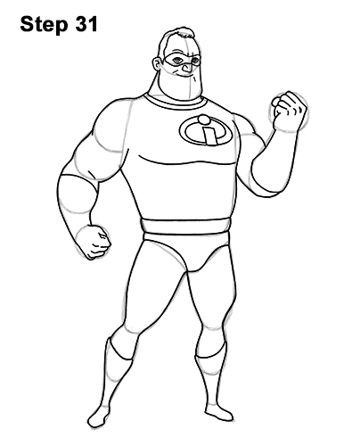 How to Draw Mr. Incredible Bob Parr 31