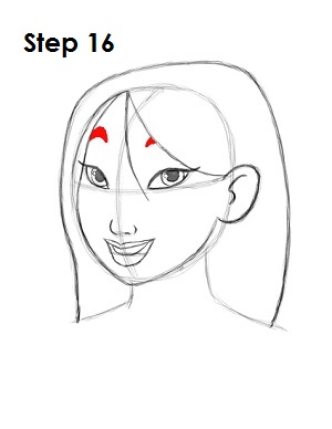  Draw Mulan Step 16