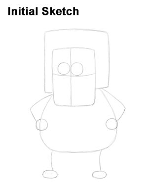 Draw Muscle Man Regular Show Initial Sketch