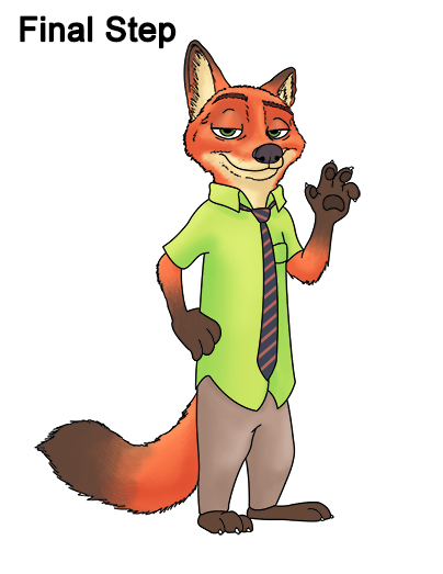 Draw Nick Wilde Zootopia