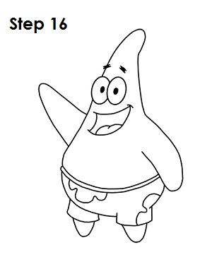 Draw Patrick Star Step 16