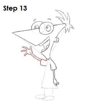 Draw Phineas Step 13