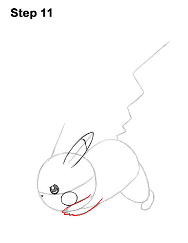 How to Draw Pikachu Pokemon Side Lightning Rod Attack Fight Battle Bold 11