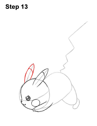 How to Draw Pikachu Pokemon Side Lightning Rod Attack Fight Battle Bold 13