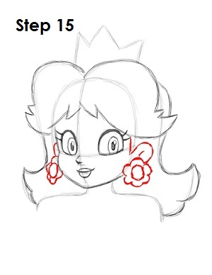 Draw Princess Daisy Step 15