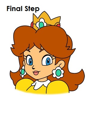 Draw Princess Daisy Final Step