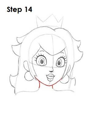 Draw Princess Peach Step 14