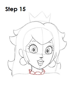 Draw Princess Peach Step 15