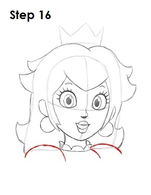 Draw Princess Peach Step 16