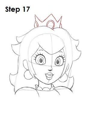 Draw Princess Peach Step 17