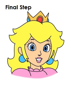 Draw Princess Peach Final Step