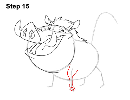 How to Draw Pumbaa Pumba Pig Warthog Lion King Disney 15