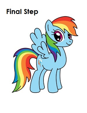 How to Draw Rainbow Dash Final Step