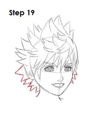 How to Draw Roxas Step 19