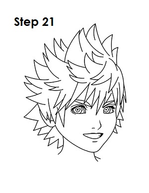 How to Draw Roxas Step 21