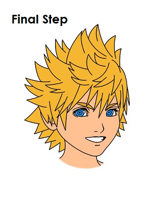 How to Draw Roxas Step Last