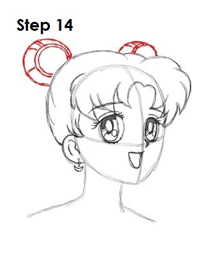  Draw Sailor Moon Step 14