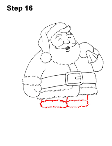 How to Draw Santa Claus Christmas Full Body 16