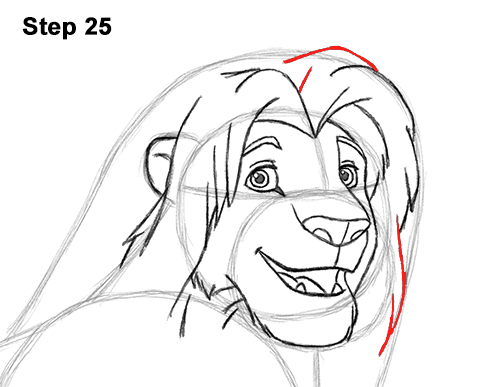 Draw Adult Grown Up Simba Lion King Disney 25
