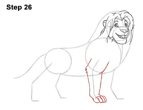 Draw Adult Grown Up Simba Lion King Disney 26