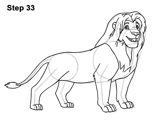 Draw Adult Grown Up Simba Lion King Disney 33