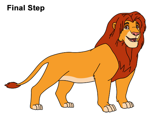 Draw Adult Grown Up Simba Lion King Disney