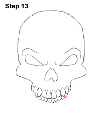 How to Draw Scary Creepy Angry Evil Skull Skeleton Halloween 13