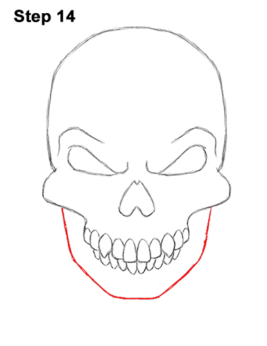 How to Draw Scary Creepy Angry Evil Skull Skeleton Halloween 14