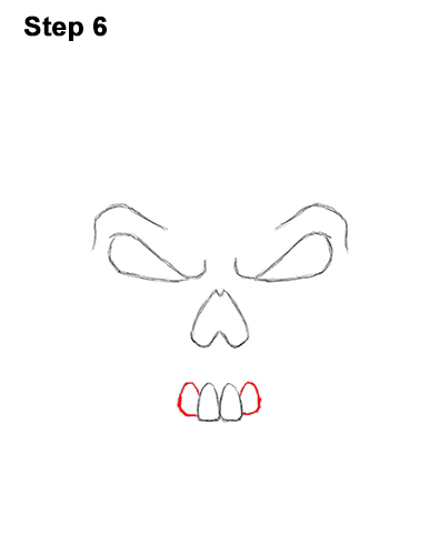 How to Draw Scary Creepy Angry Evil Skull Skeleton Halloween 6