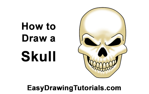 How to Draw Scary Creepy Angry Evil Skull Skeleton Halloween