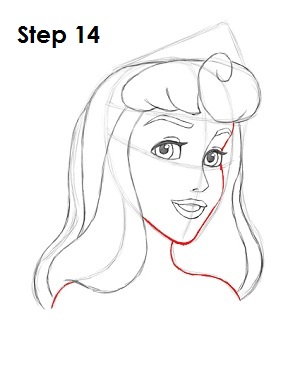 Draw Sleeping Beauty Step 14