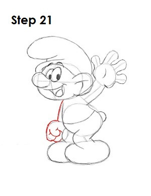 How to Draw a Smurf Step 21